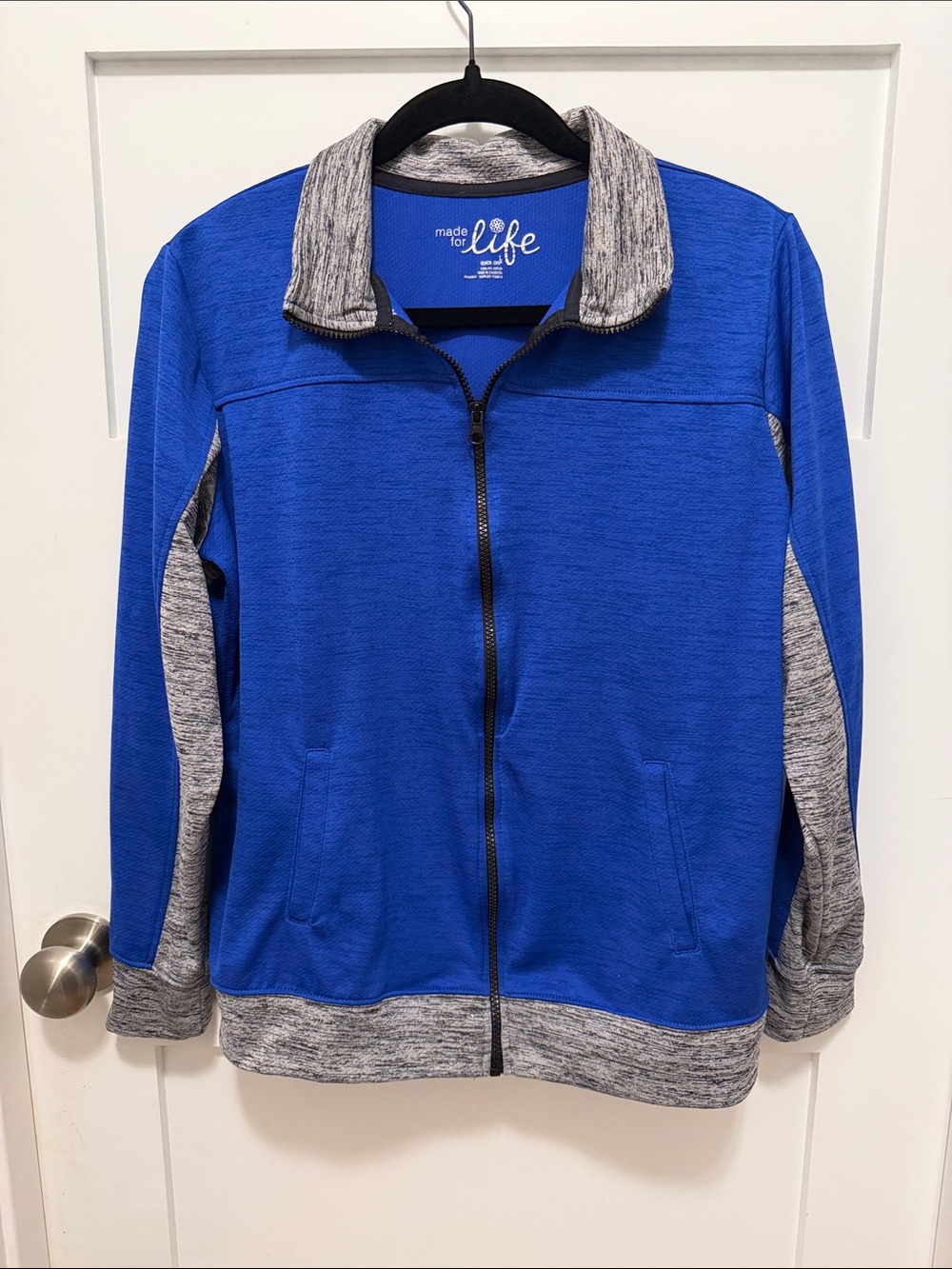 made for life Royal Blue Full-Zip Jacket with Heather Gray Trim